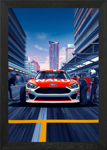 Nascar stock car - pit, framed