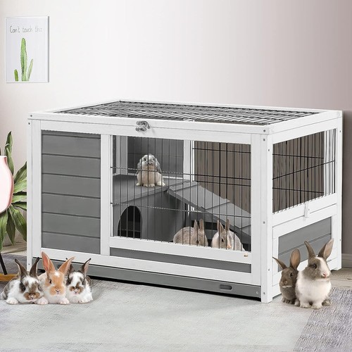 Wooden rabbit hutch - 35.4’’,