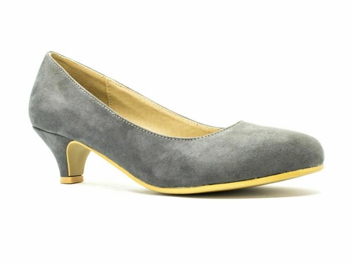 Ladies womens low kitten heel - low,