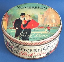 Vintage Sovereign Park Lane 2LB Sweet Tin. (Empty)