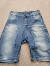 Humor Lago Men's  Dropped Crouch Demin Shorts Size 34"