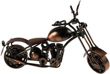 Bronze Colour 22cm Metal Motorbike Sculpture Ornament