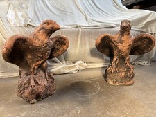 Pair of Large Cast Eagles Garden Feature stone pillar tops / Post pier caps