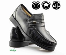 Mens Leather Wide Fit Smart