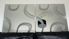 2 Jazz 4961 Square Mirrors with repeated abstract swirls of frosted glass