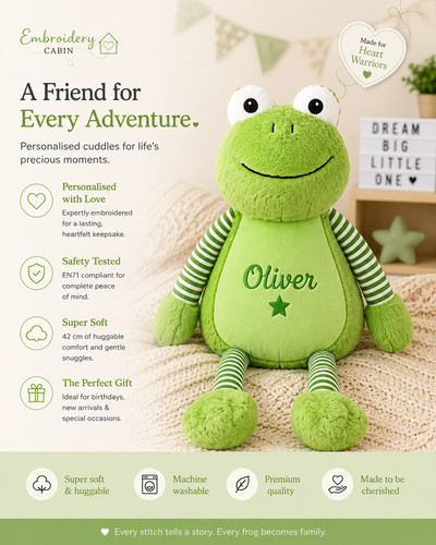 Personalised frog teddy - personalised,