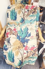 Original Vintage Sanderson "Tally Ho" Pair of Curtains c1948 Block Printed