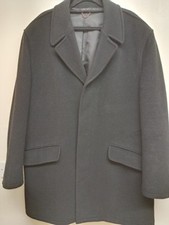 Gents Black Wool Overcoat by
