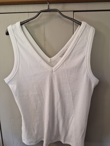 Women white v neck vest - m&s,