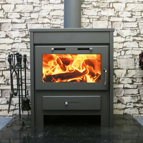 Wood burning stove with - stove,