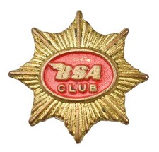 Vintage Old The BSA Motor Cycle Motorbike Club Members Enamel Brooch Badge