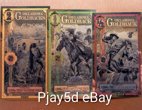 Oklahoma goldbacks 1 2 - oklahoma, 2,