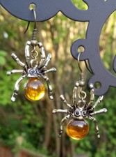 Spider earrings vintage bronze