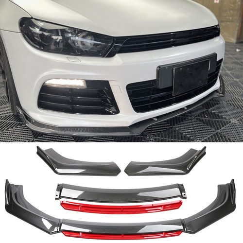 Carbon fiber red front bumper - carbon,