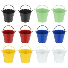 Small Metal Buckets, Mini Buckets with Handle for Party 2.7" 12Pcs 6 Colors