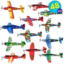 48 Flying Glider Planes for Kids – Easy to Assemble, 12 Assorted Designs