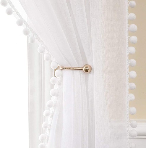 Voile curtain pom - voile, -pom