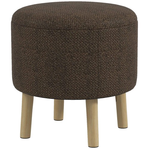 Linen fabric ottoman stool - linen,