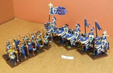 Warhammer Mounted Bretonnian Knights x5 + Archers x10  - plastic - Lot BW6 (BW)
