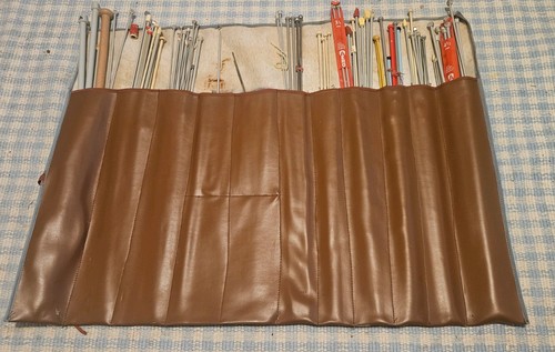 Vintage knitting needle roll - vintage,
