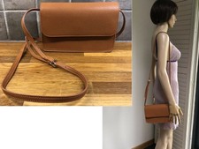 GAP Deep Tan Hammered Faux Leather Small Boxy Shoulder/Cross The Body/Clutch Bag