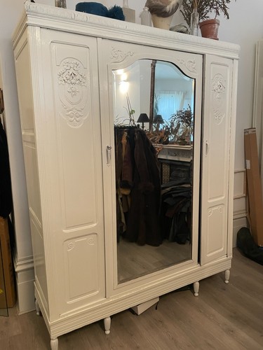 Antique french white triple - white,