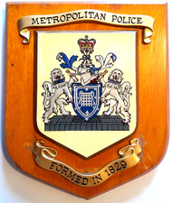 Vintage Metropolitan Police Mess Plaque or Shield  Beautifully Hand Restored