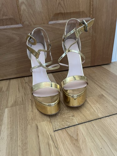 Size gold pleaser heels - gold, 6