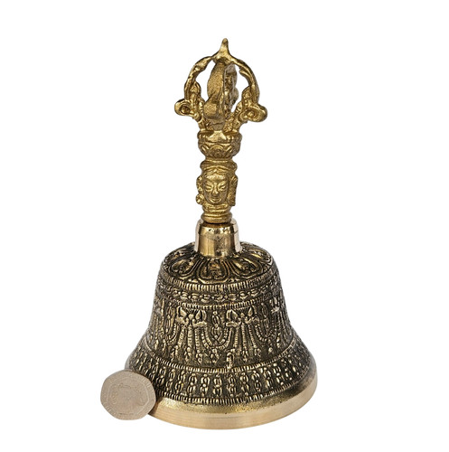 Large tibetan brass - brass, tingsha
