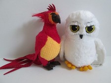 Wizarding World Harry Potter Fawkes Phoenix & Hedwig Owl Plush Soft Toys
