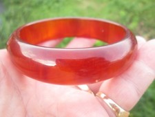 GORGEOUS VTG 1930s Cherry Amber 2 Tone Orange Red Swirl thick Bakelite Bangle