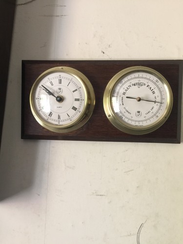 Vintage barometer clock - vintage,