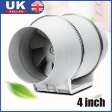 4" Inch Silent Extractor Fan Duct Hydroponic Inline Exhaust Industrial Home Vent