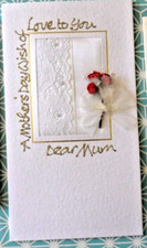 Hand made Mother's day card Luxury large size 10" x 5" approx.