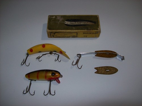 Lot antique vintage fishing - of,