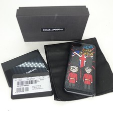 Dolce Gabbana iPhone 7 8 Case Cover Black Leather DG Loves London