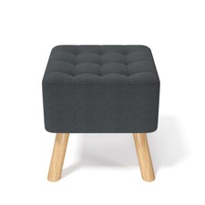 Linen Fabric Padded Footstool