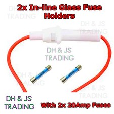 2 x Inline Glass Fuse Holders