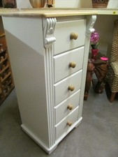 REGENCY PAINTED 5 DRAWER WELLINGTON TALL CHEST SOLID PINE SOLID OAK HAND MADE