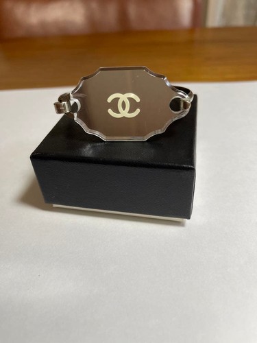 Chanel silver mirror logo - chanel,