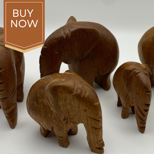 African hand carved - carved, wooden