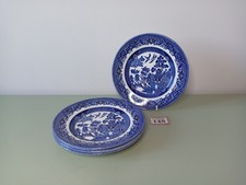 4x Vintage Churchill Willow Pattern Side Plates Blue and White Tea Plate #148