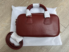 NEW WHISTLES RED LOIS BOWLING LEATHER CROSSBODY BAG, RRP £149