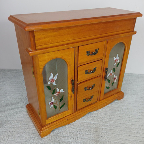 Large wooden jewellery box - wooden,