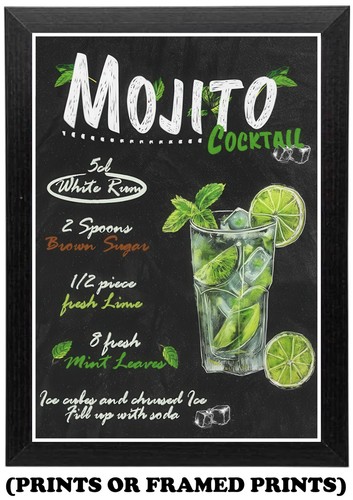 Mojito cocktail poster a4 - mojito, a5