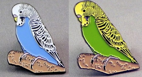 Budgie pin badge - 2, colour