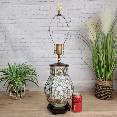 Oriental floral ceramic table - oriental,