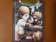 Daredevil & Elektra Marvel Heroes Villains Incentive Sketch Card Anthony AJT Tan