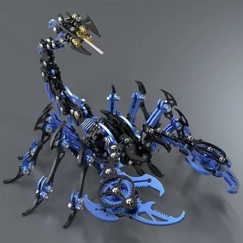 Black blue cyber scorpion - blue,