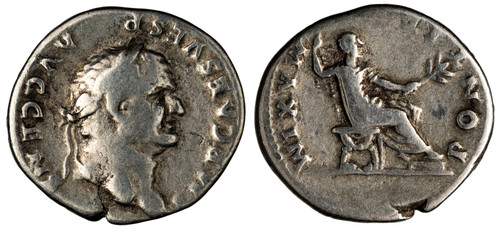 Vespasian denarius ad - vespasian, ar